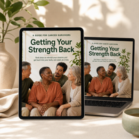 Getting Your Strength Back digital cancer recovery guide displayed on a tablet and laptop