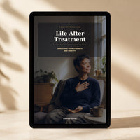 Life After Treatment digital recovery guide displayed on a tablet with the complete cover and Lowfind Digital branding